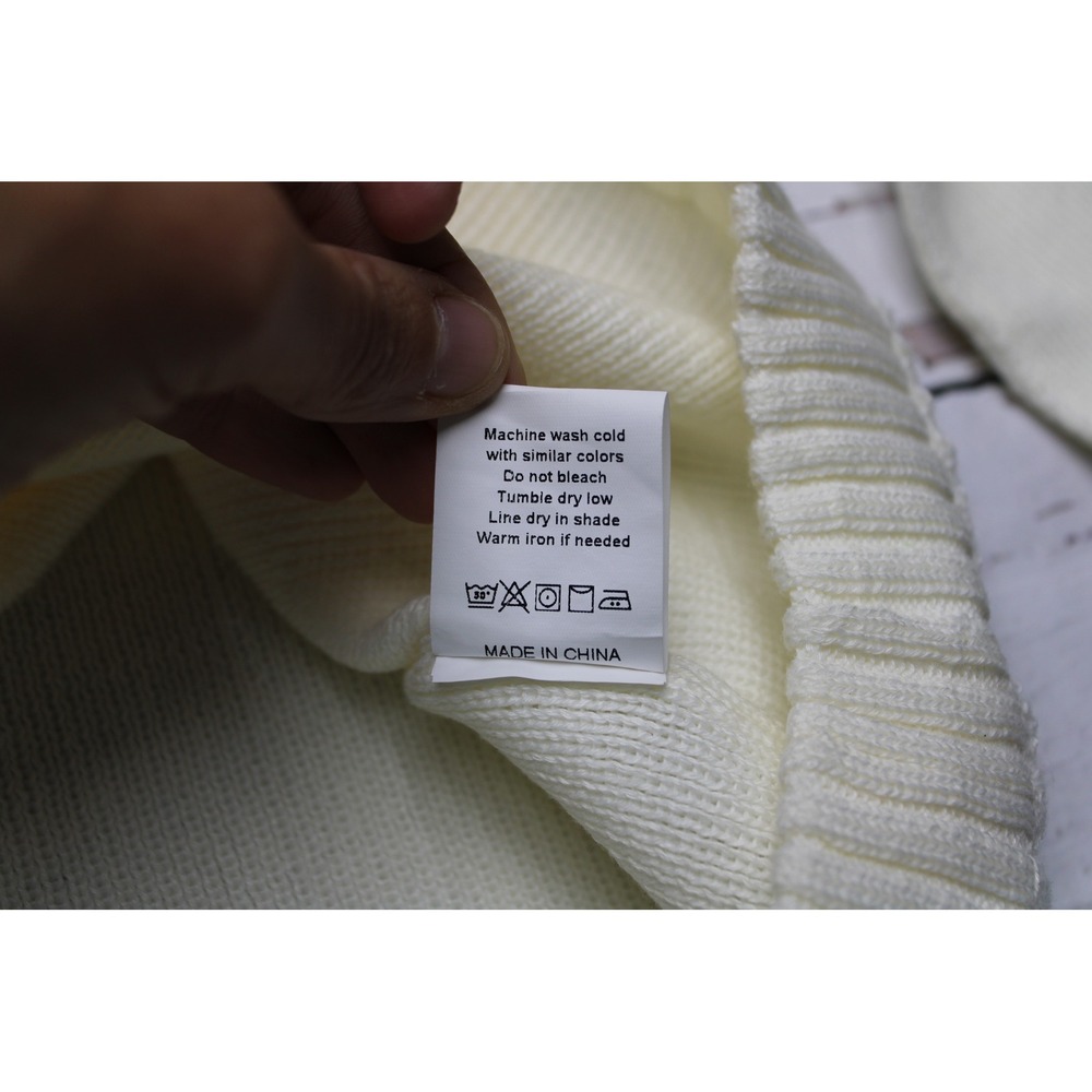 Unbranded Knit Button Down Cardigan White Black Trim S Preppy - Picture 7 of 7